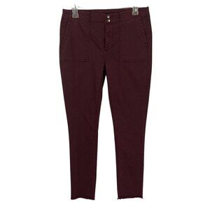 Tinsel Women’s Jeans Burgundy Size 28 (28 x 26) Rough Hem Mid Rise Straight Leg
